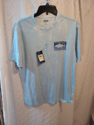 Izod Saltwater Men's Short Sleeve Graphic T-Shirt  Blue Cantrell Size M NWT