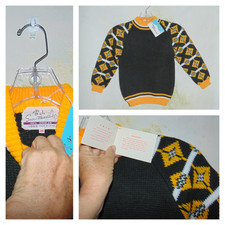 Vintage Retro 60s 70s Retro Snow Mountain Ski Boys Unisex Knit Sweater Preppy