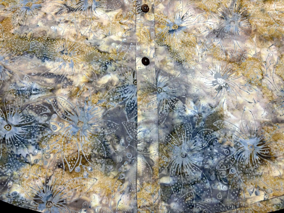 Pete Huntington Mens Bali Button Front Long Sleeve Pattern Cotton Shirt XL - Image 3 of 4