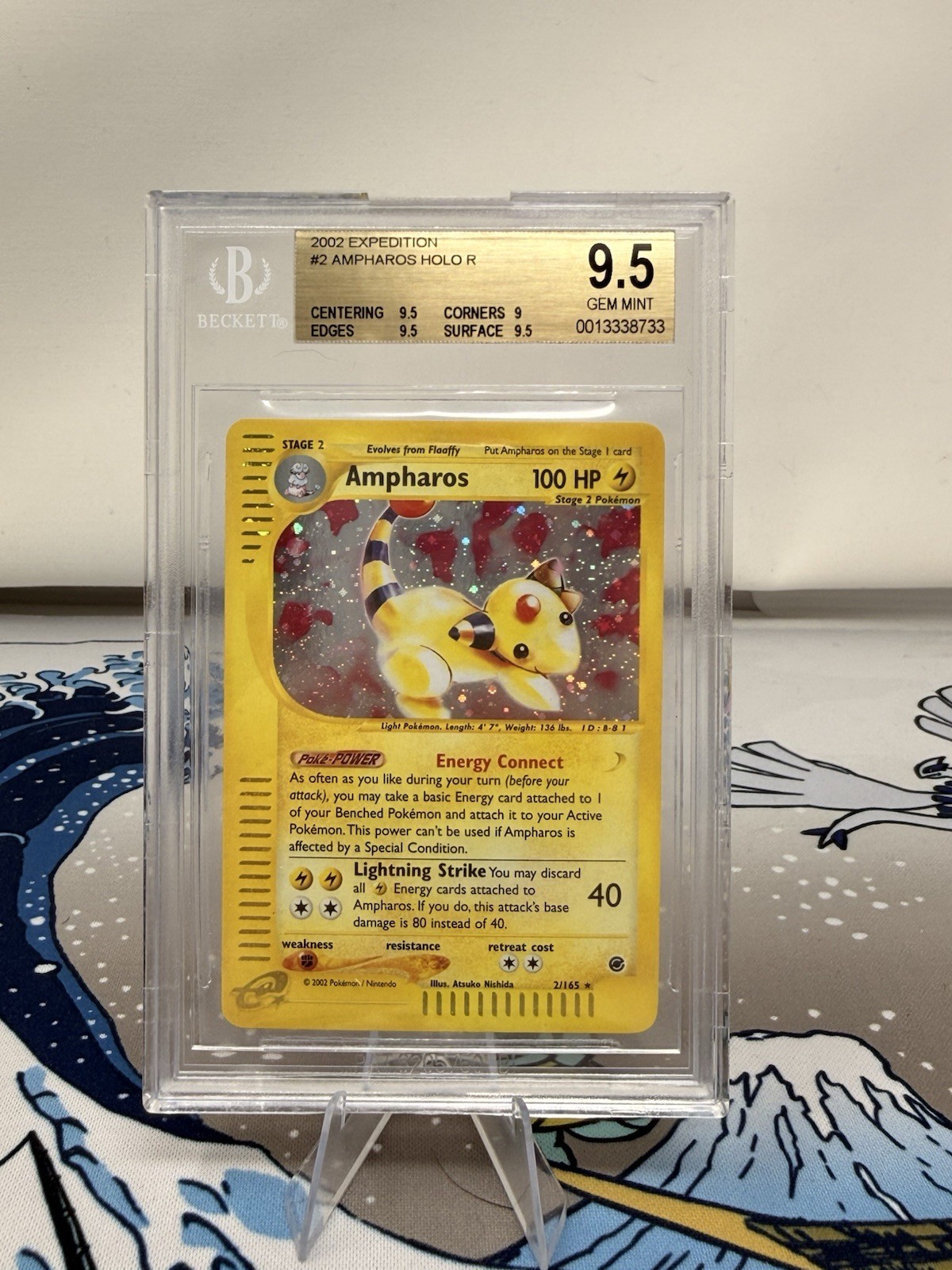 2002 POKEMON EXPEDITION #2 AMPHAROS HOLO BGS 9.5 Low Pop