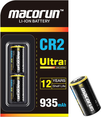 CR2 3V Lithium Battery 2-Pack - 935mAh High Capacity, 12-Year Shelf Life