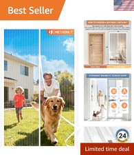 Kid-Friendly Magnetic Screen Door 34" x 82" - Enjoy Fresh Air, Keep Bugs Out