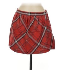 Old Navy Size 6 Red Multicolor Plaid Lined Pockets Women s Mini Skirt NWT