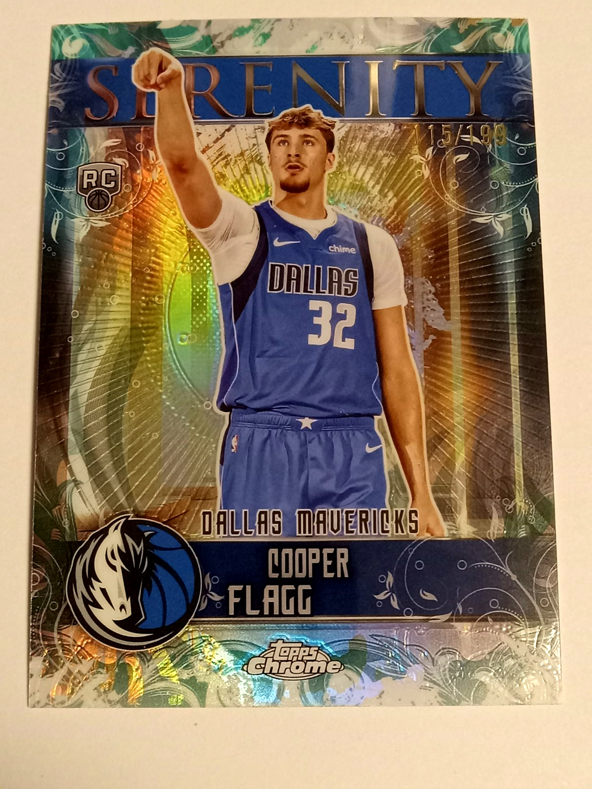 2025-26 Topps Chrome Serenity Aqua refractor SY-11 Cooper Flagg RC #115/199 SP