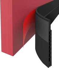 Upgraded Door Draft Stopper for Large Gap,Widened Sweep Black, Black 