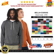 Bella + Canvas 3719 Unisex Sponge Fleece Pullover Hoodie Sweatshirt