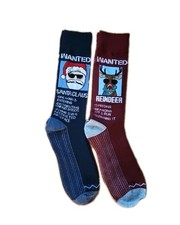 2 Pair Men  s Funny Christmas Socks Size 8-13 New