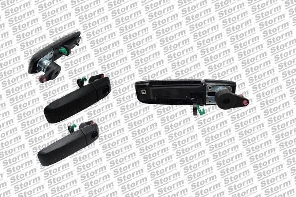 Poignée de porte Fiat Panda 735357271 noire côté conducteur gauche sans clé