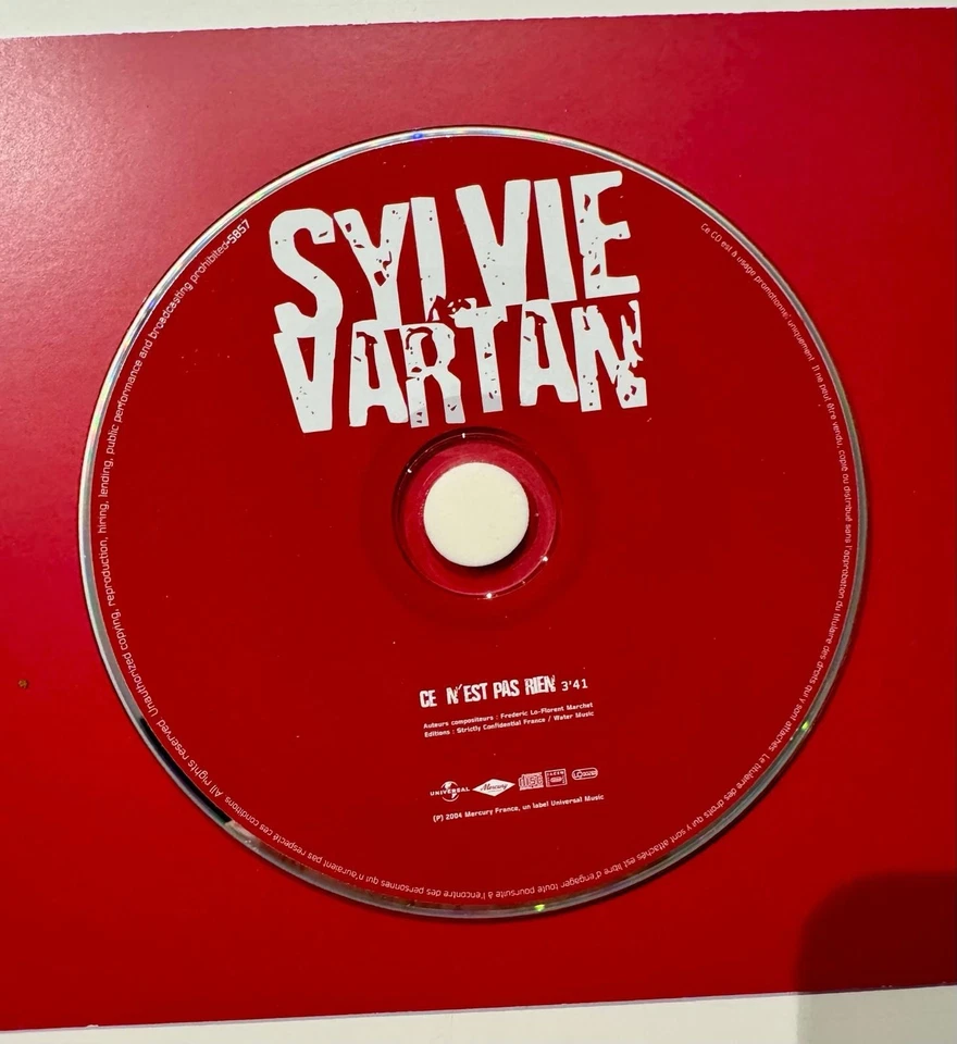 SYLVIE VARTAN – Ce n’est pas rien CD SINGLE PROMO RARE 2004 MERCURY - Photo 3/4