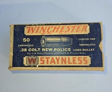 WINCHESTER  .32 COLT NEW POLICE EMPTY Cartridge Box, May 1930 Date Pre-OLIN IND.