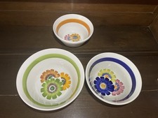 Prilblumen Keramik Schüsselset 3-teilig. 70er Vintage Wilhelmsburg Keramik