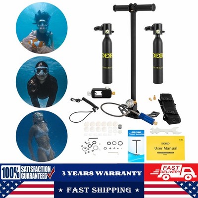 0.5L Oxygen Tank Pump Equipment Underwater Breath 2 * Mini Scuba Diving Case