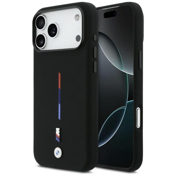 Case For iPhone 17 Pro Max BMW MagSafe Silicone Black Tricolor Logo Metal