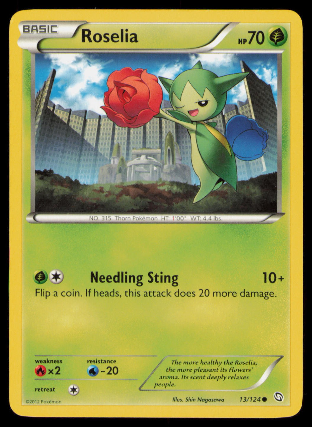 Roselia 12/124 Uncommon Dragons Exalted Pokemon Near Mint