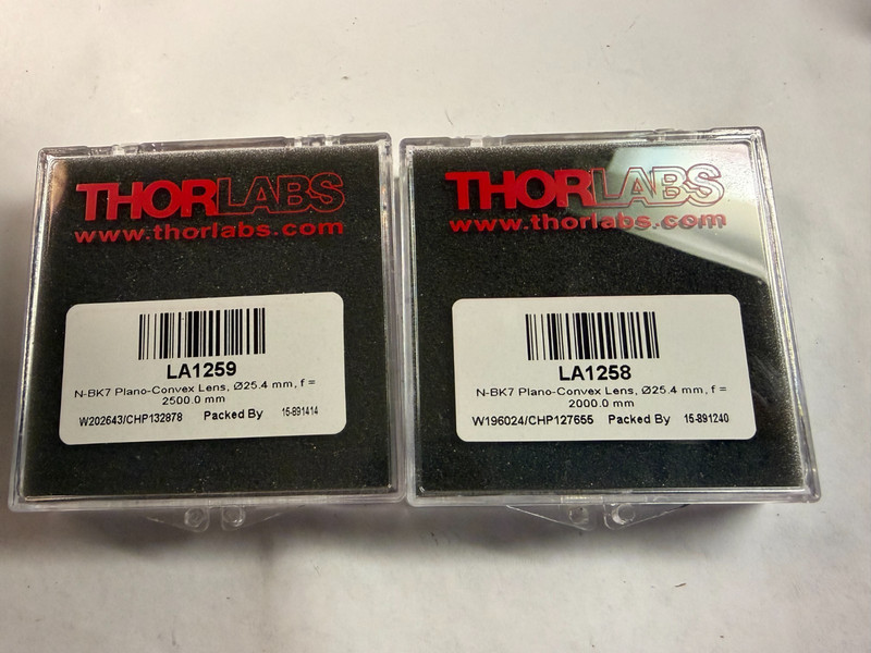 Thorlabs LA1258 & LA1259 Plano Convex Lens 25.4mm N-BK7 Lot Long FL