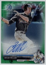 2017 Brian Miller Bowman Chrome Green Refractor Auto RC 35/99 #CDA-BMI (D104)