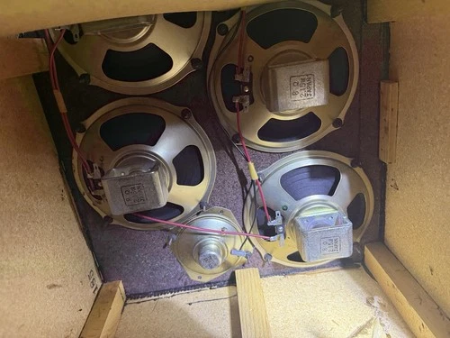 Custom Large Heavy Vintage Wood Speakers Audiophile MCM~TESTED POWERFUL AS F£*¥ image 13