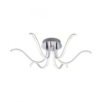 Led Deckenlampe Metall Chrom B: 67 Cm 3000 K Modern Deckenleuchte Wohnzimmer