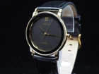Vintage 1991 Seiko Dolce 5E31-6C10 Black Dial Gold Round Qz Mens Watch JAPAN