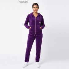 Women s Premium Velour Tracksuit Set Zip-Up H...
