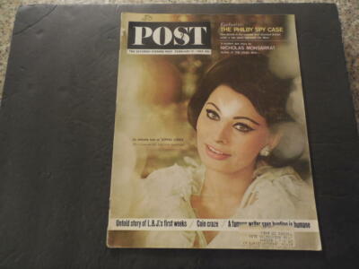 Saturday Evening Post Feb 15 1964 Sophia Loren; Kim Philby; LBJ ID:43580