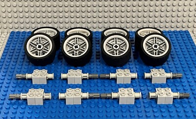 Lego Technic Wheels + Tires + Axles Car Truck Medium Size 56145