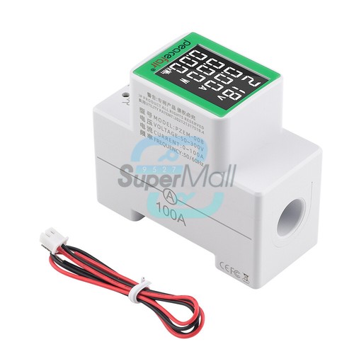 100A Digital Power Energy Voltmeter Ammeter Watt Kwh AC DIN Rall Meter 50V-300V - Bild 10 von 11