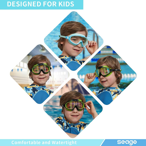 Swim Goggles 2 Pack Anti-Fog Anti-Uv Wide View Swimming Goggles for Kids 3-14 - Picture 6 of 6
