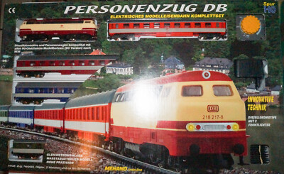 Mehano H0 T726 Startset Diesellok 218 + 4 Wg. Popfarben OVP Original verschlosse