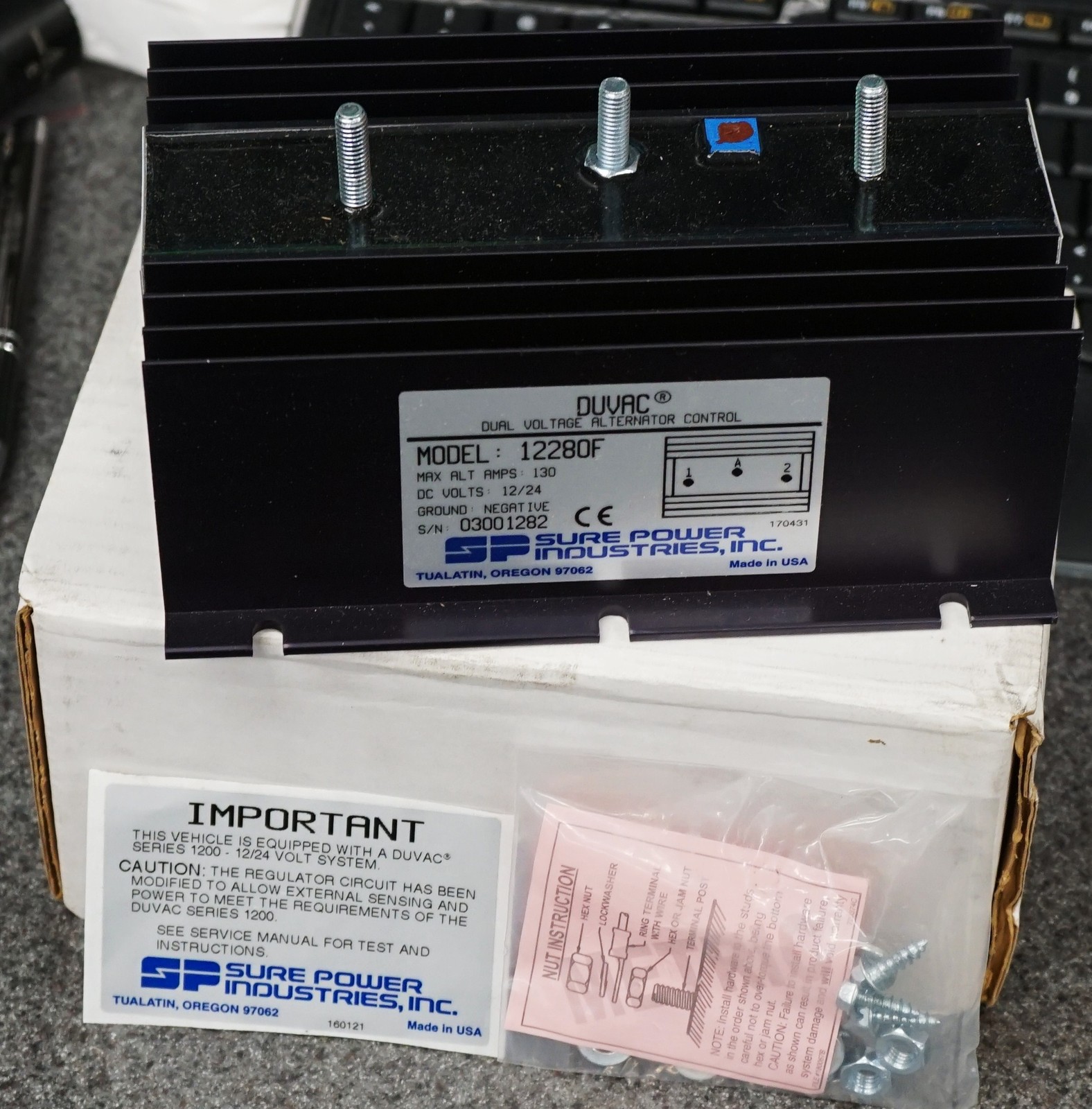 SURE POWER 12280F DUVAC DUAL VOLTAGE ALTERNATOR REGULATOR CONTROL