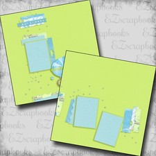 Baby Boy Carriage - 2 Premade Scrapbook Pages - EZ Layout 6118