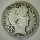 1911 D Silver Barber Quarter Twenty Five Cent US Type Coin Good 25c Denver Mint