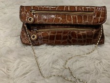 Womens Soft Crocodile Print Clutch Purses Evening Bag Handbags with strap