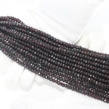 Natural Red Garnet Faceted Rondelle Beads Loose Gemstone Jewelry Making 6mm