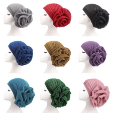 Women Flower Chemo Cap Glitter Bonnet Muslim Hijab Underscarf Turban Head Wrap