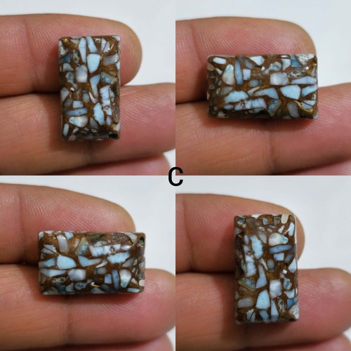 Pretty Copper Larimar Rectangle Shape Cabochon Loose Gemstone Jewelry For Making - Picture 10 of 13