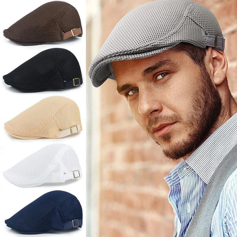 Sombrero Plano Boina De Malla Deportes Para Hombres Y Niños Gorra Ajustable  Moda