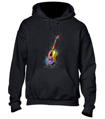 PAINT SPLASH GUITAR HOODY HOODIE COOLER GITARRIST MUSIKER MUSIK DESIGN BAND