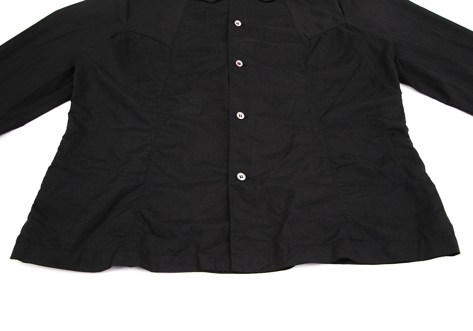 COMME des GARCONS Polyester Round Collar Shirt Bl… - image 7