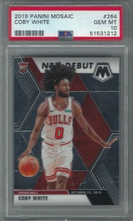 2019 PANINI MOSAIC #264 COBY WHITE PSA 10 GEM MINT RC ROOKIE BULLS
