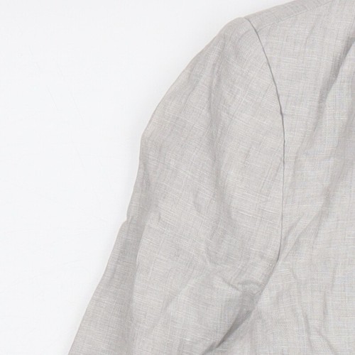 Zara Women's Grey Linen Blazer Size 14 Regular - Picture 11 of 12