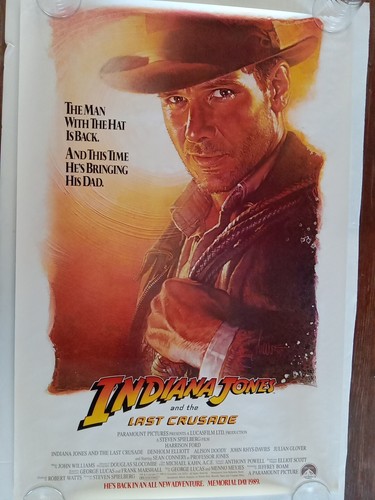 Vintage Original Indiana Jones and the Last Crusade Preview Movie Poster 1989