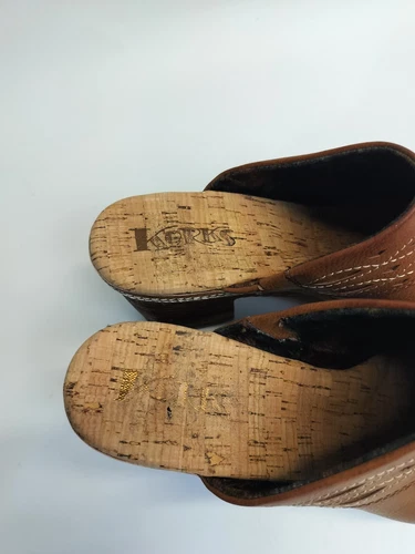 Kork Ease Tina 木屐女式 9 码骡子棕色皮革一脚蹬舒适高跟鞋 - 第 3 张/共 8 张
