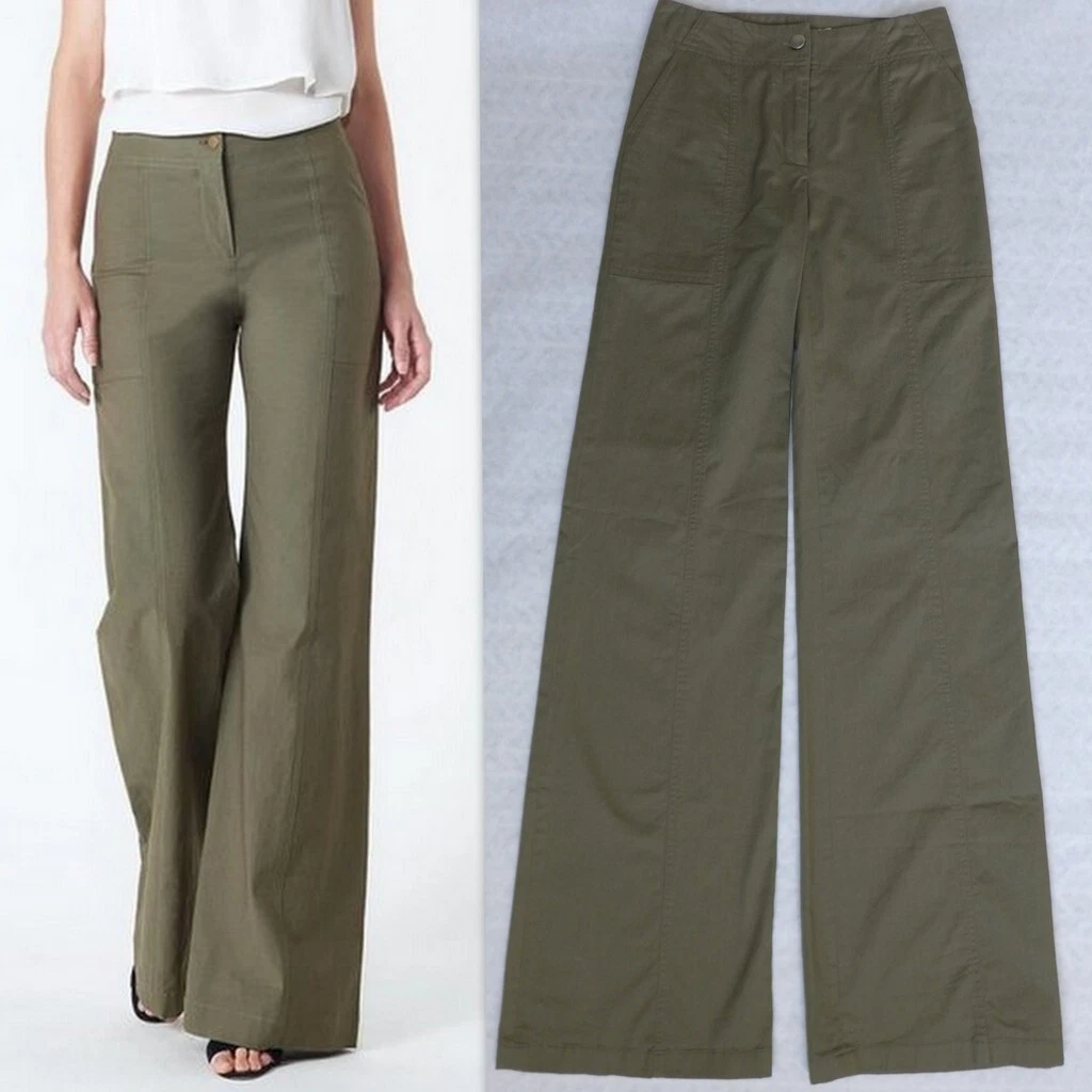 NWoT VERONICA BEARD (Made USA) Olive Green Wanderlust Wide Leg Pants Size 0