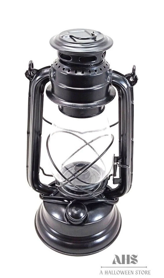 Hurricane Lantern Hanging Emergency Camping Oil Lamp Light, Black - Image 3 of 4