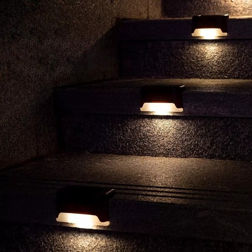 Solar Deck Lights Outdoor Waterproof LED Steps Patio Pathway Lamps Stairs Fence - Picture 6 of 7