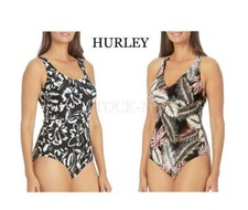 NEW WOMENS HURLEY 1 PIECE 4 WAY STRETCH SWIMSUIT VARIETY STYLES SIZES COLORS