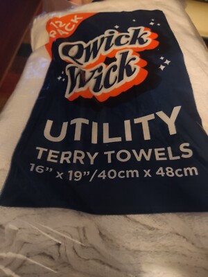 Quick Wick Utility Terry Cloth Towels 12 Pack 16x19