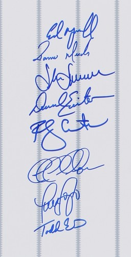 NY YANKEES 2000 WORLD SERIES TROPHY SIGNED 16x20 STANTON JUSTICE SOJO NEAGLE +11 - Picture 2 of 3