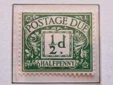 1936 -37 1/2 D Emerald Postage Due Stamp - SG D19  E 8 R WMK MNH